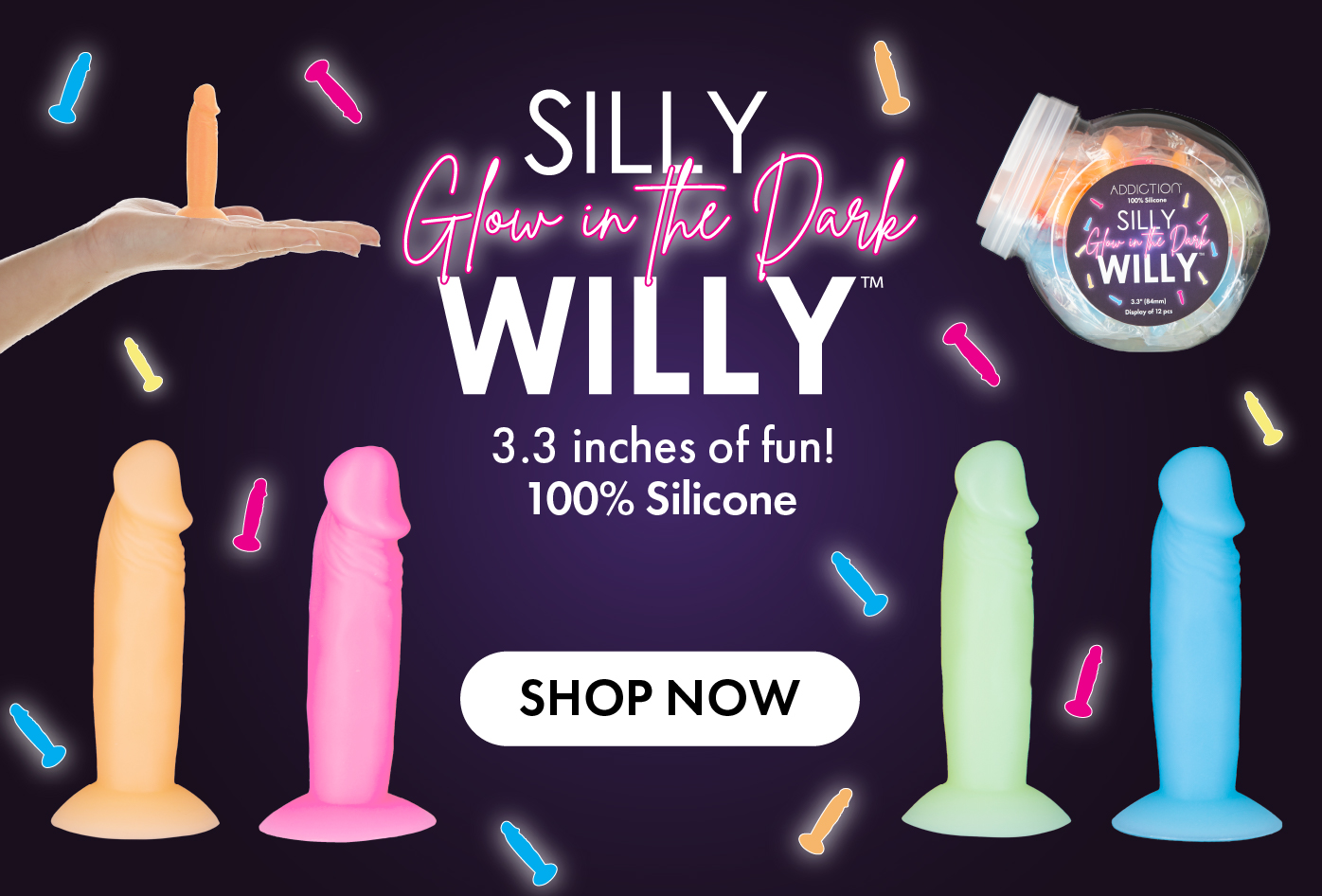 Silly Willy Glow In Dark Dildo